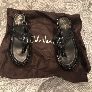 Black Cole Haan Nike Air Platform Sandals